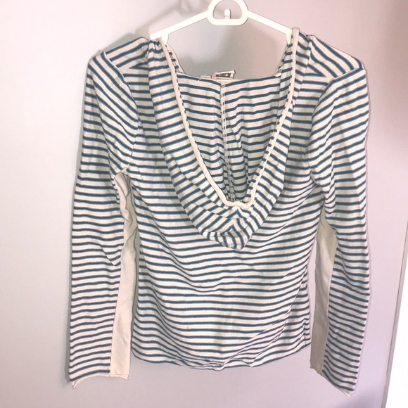 Blue and whit striped hoodie - Picture 2 of 2